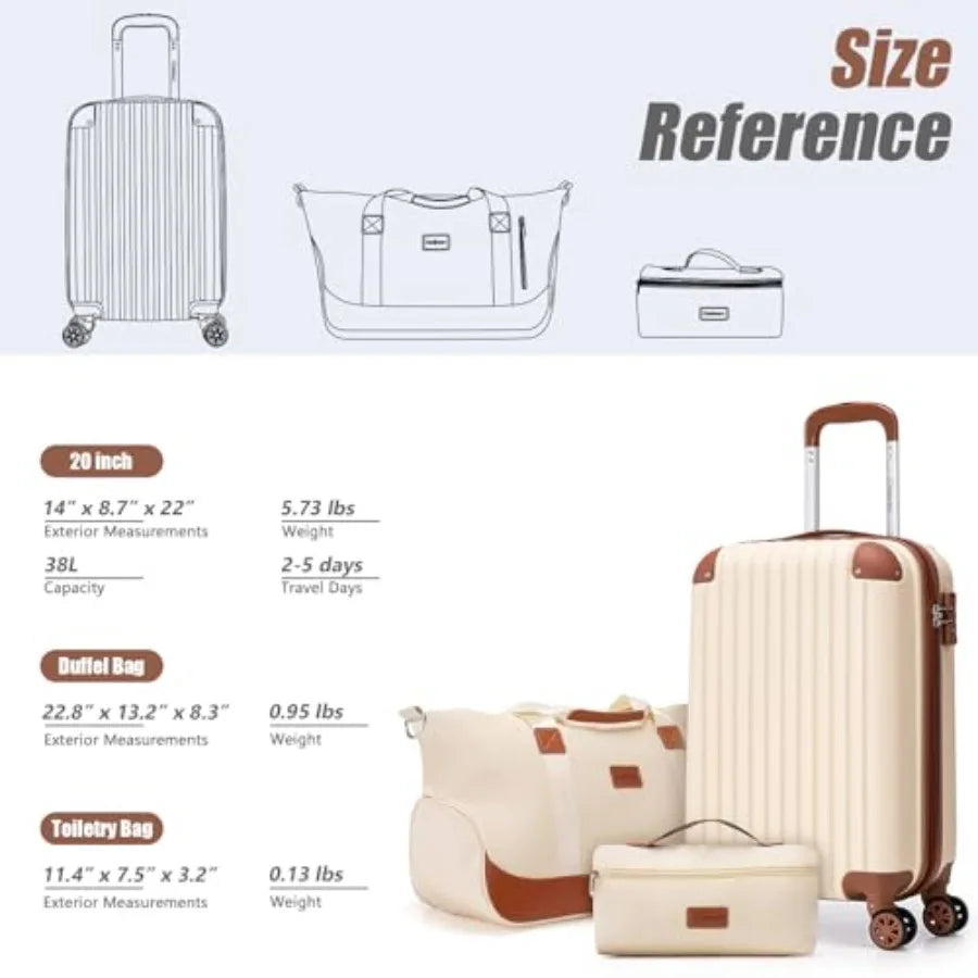 3 Piece Carry On Luggage Set