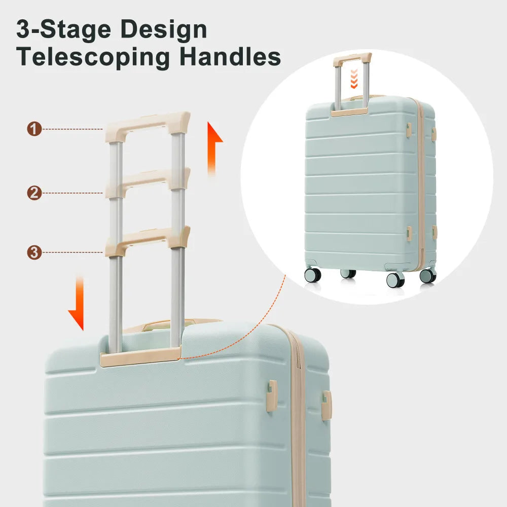 3 Piece ABS Spinner Luggage Set