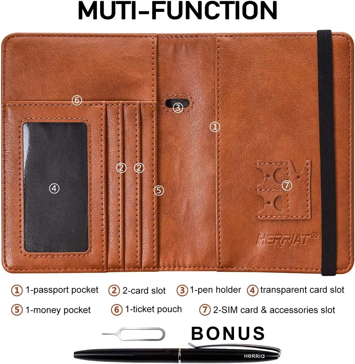 Leather Travel Passport Holder