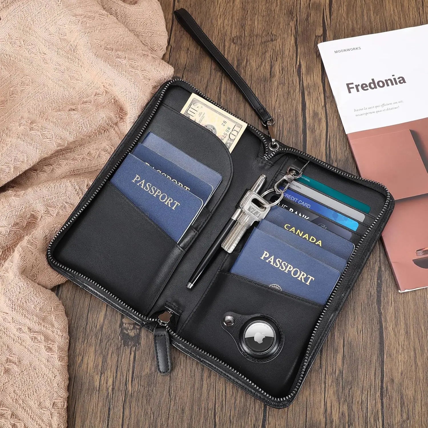 Leather RFID Travel Wallet
